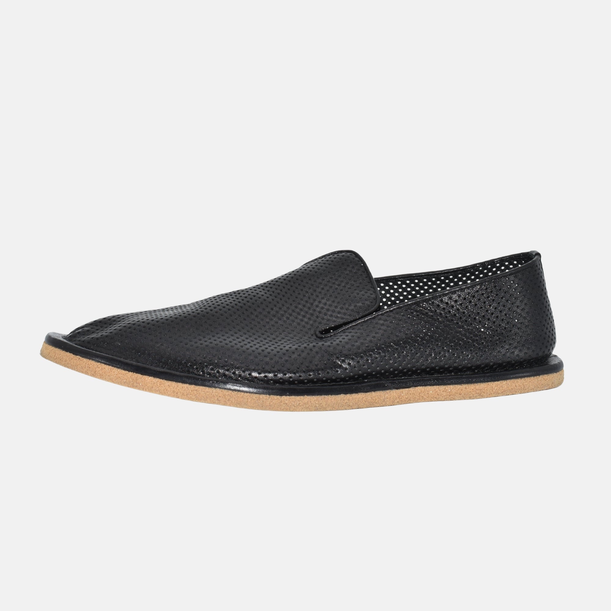 Black Slippers made of Leather (EU 43)