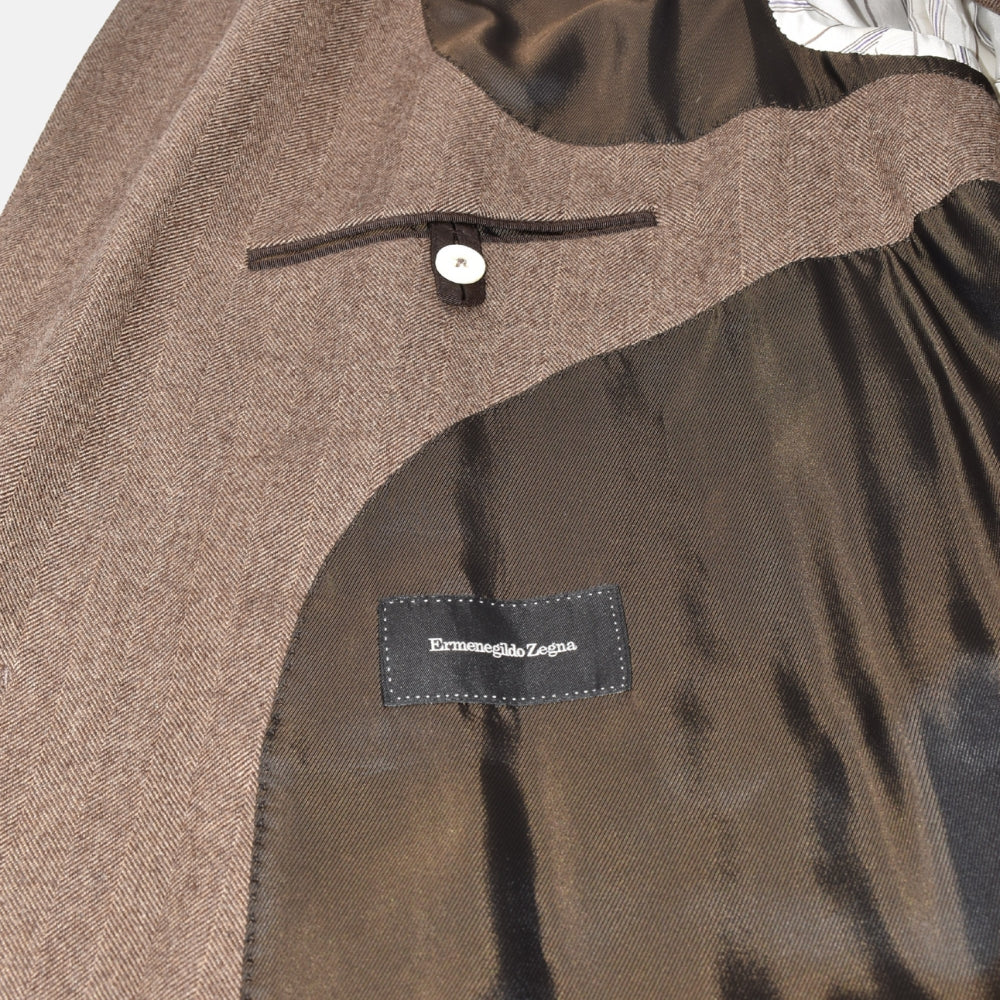 Brown Herringbone Coat made of Wool/ Cashmere (EU 50)