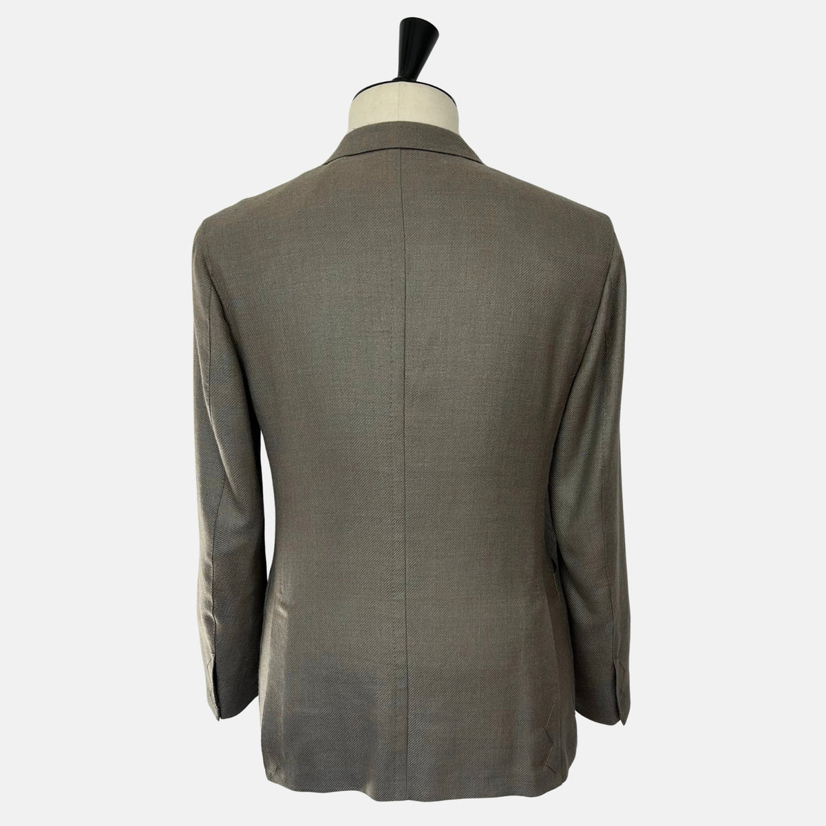 Blue-Grey/Brown-Patterned Blazer made of Cashmere/Linen/Silk (EU 48)