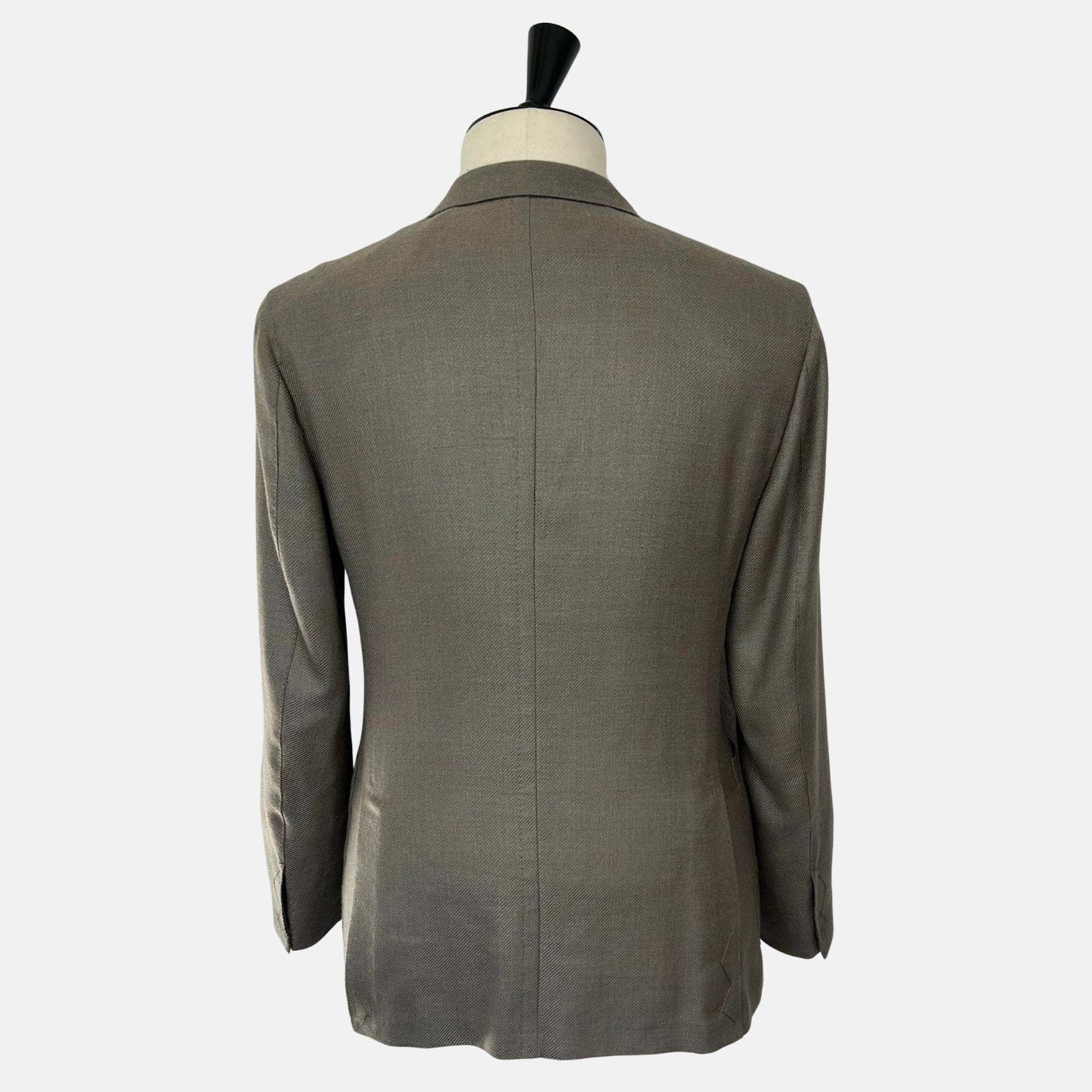 Blue-Grey/Brown-Patterned Blazer made of Cashmere/Linen/Silk (EU 48)