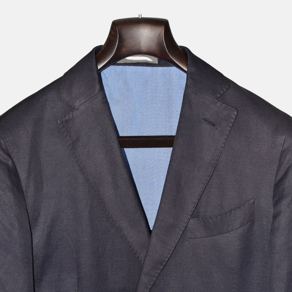Navy Blazer made of Linen/ Silk (EU 50)