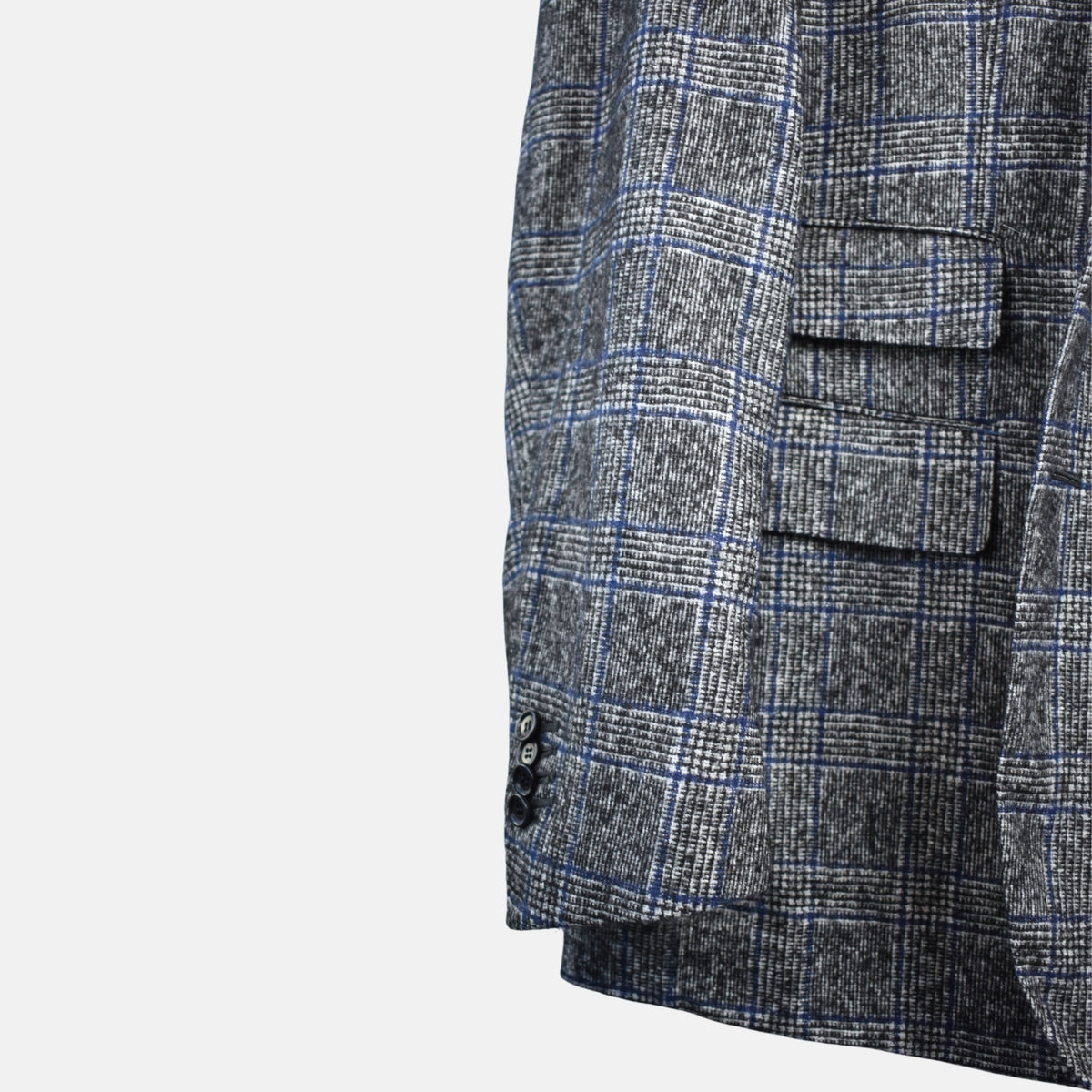 Multicoloured Checkered Suit made of Wool/Baby Alpaka (EU 54)