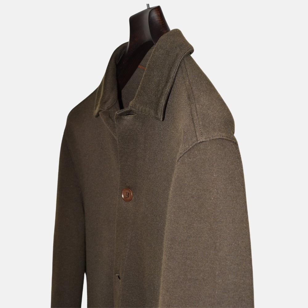 Dark Olive Overshirt made of Cotton/Silk/Cashmere (S)