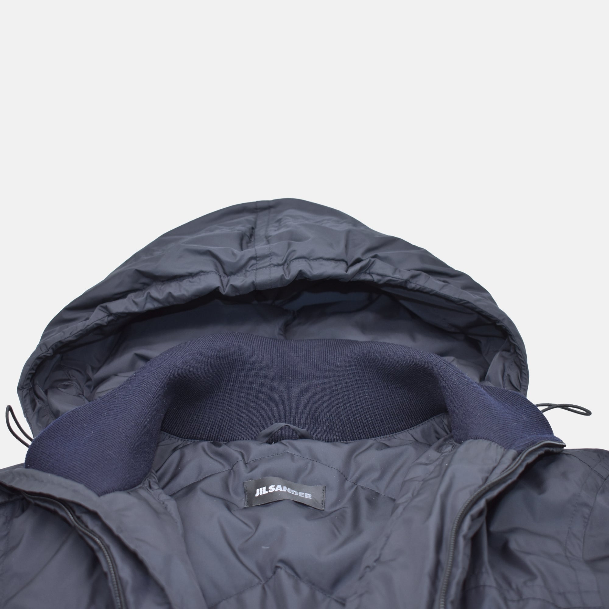 Marineblaue Kapuzenjacke aus Polyamid (EU 50)