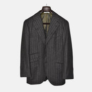 Brown/Grey Chalkstripe Blazer made of Wool (EU 46)