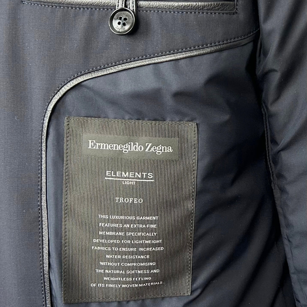 Navy Down Jacket made of Wool (EU 52)