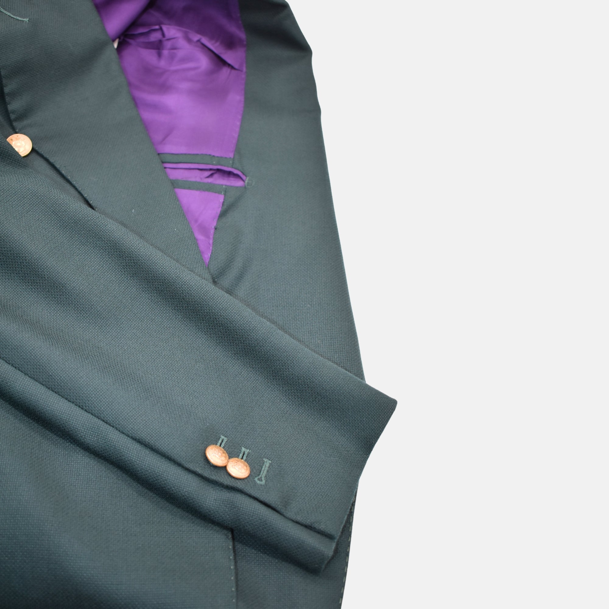 Grüner doppelreihiger Blazer aus Schurwolle (EU 48)