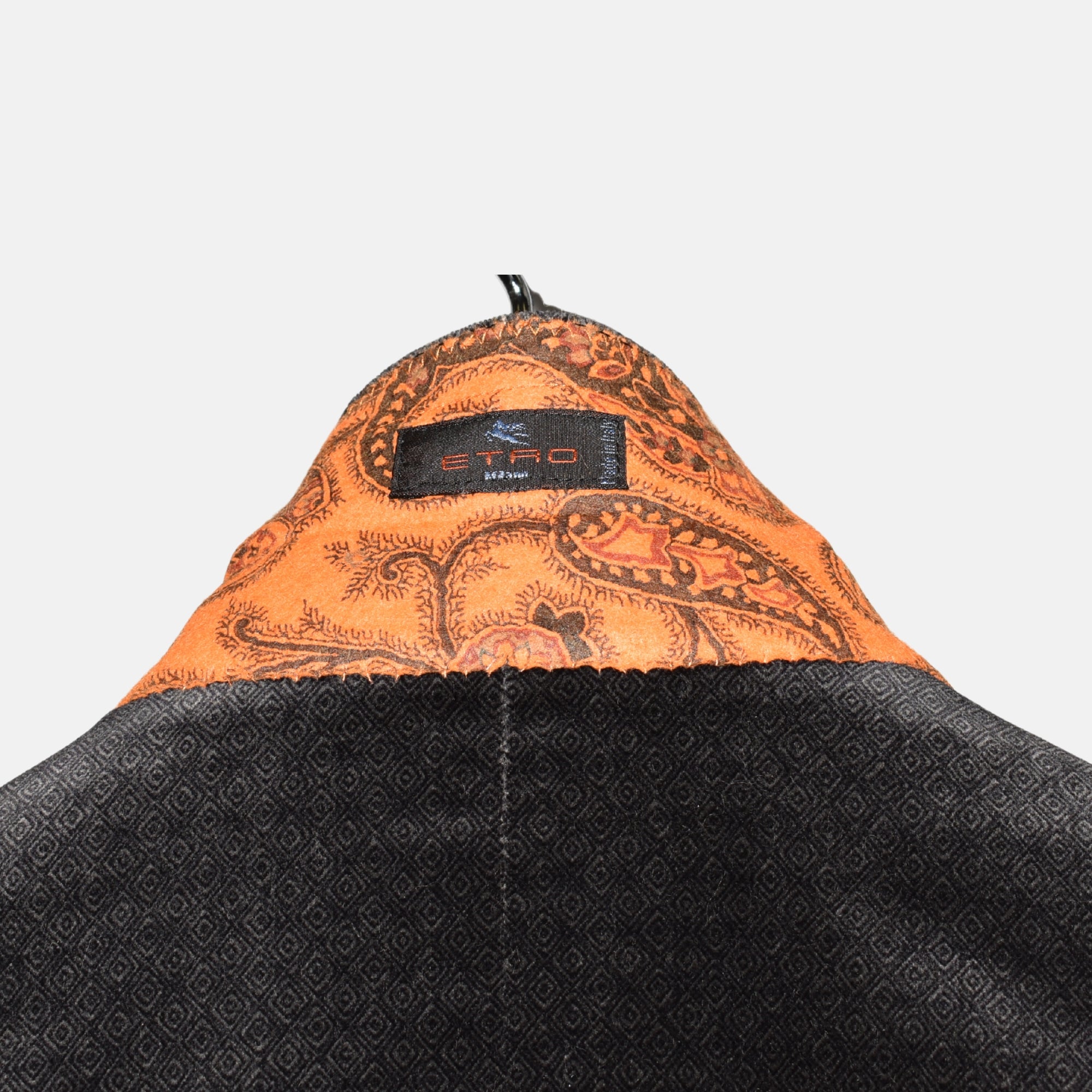 Charcoal Patterned Velvet Blazer made of Cotton (EU 48)