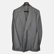 Gray Double Breasted Suit made of Wool (EU 52L)