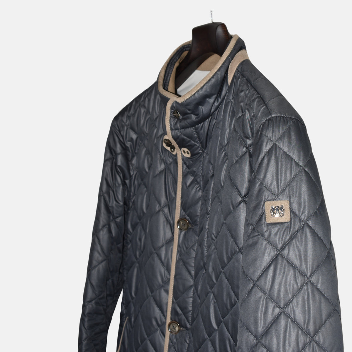 Blue Quilted Jacket made of Polyamide (EU 52)