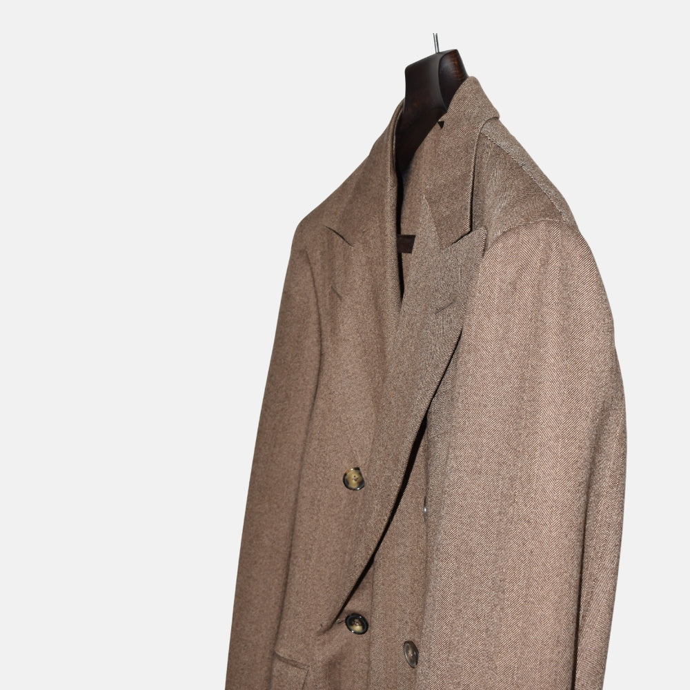 Brown Herringbone Coat made of Wool/ Cashmere (EU 50)