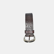 Brown Patterned Belt made of Leather