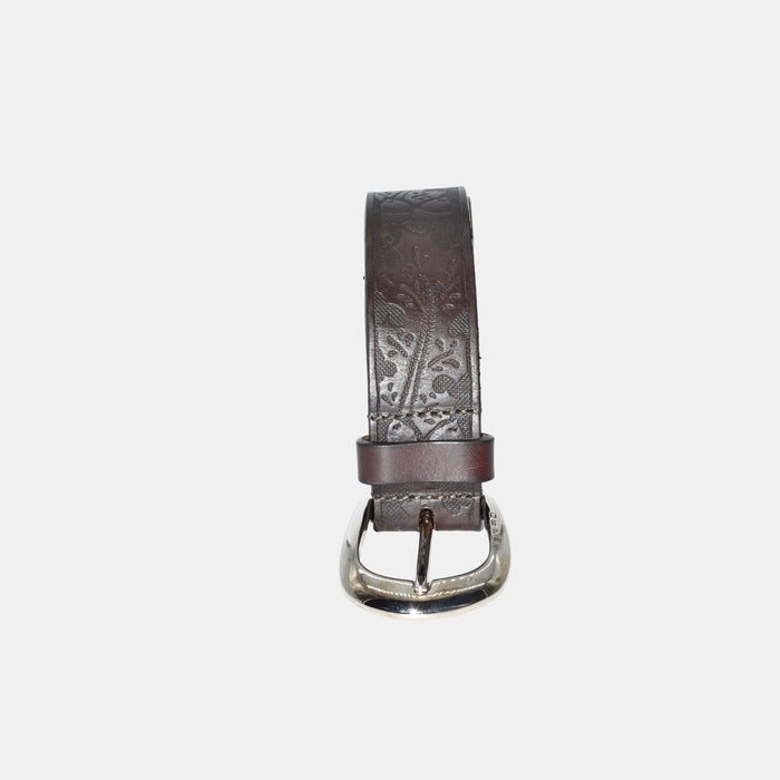 Brown Patterned Belt made of Leather
