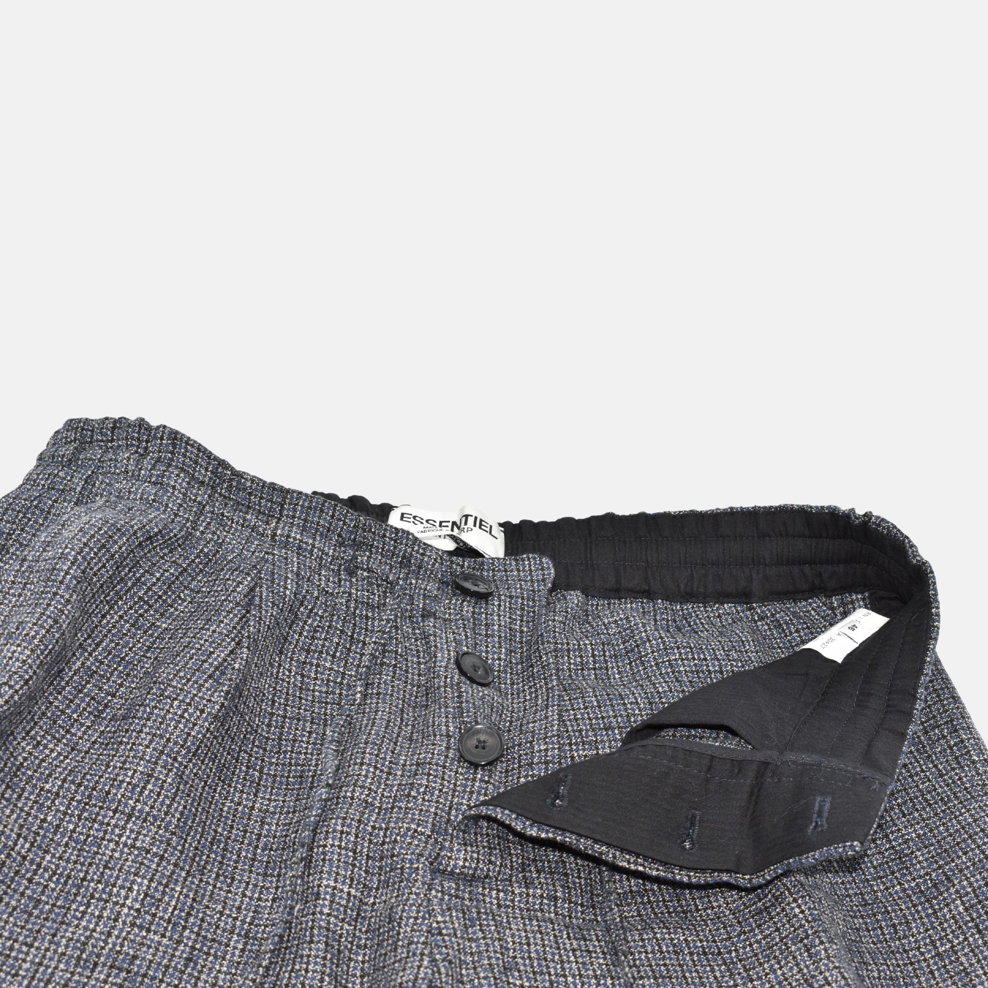 Multicoloured Checkered Pants made of Linen (EU 46)