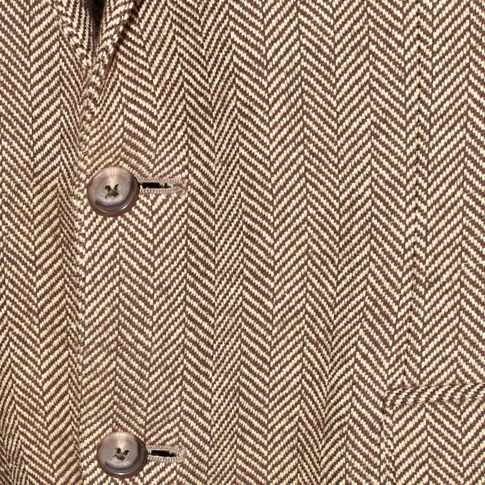 Brown Herringbone Blazer made of Linen/Wool/Viscose (EU 50)