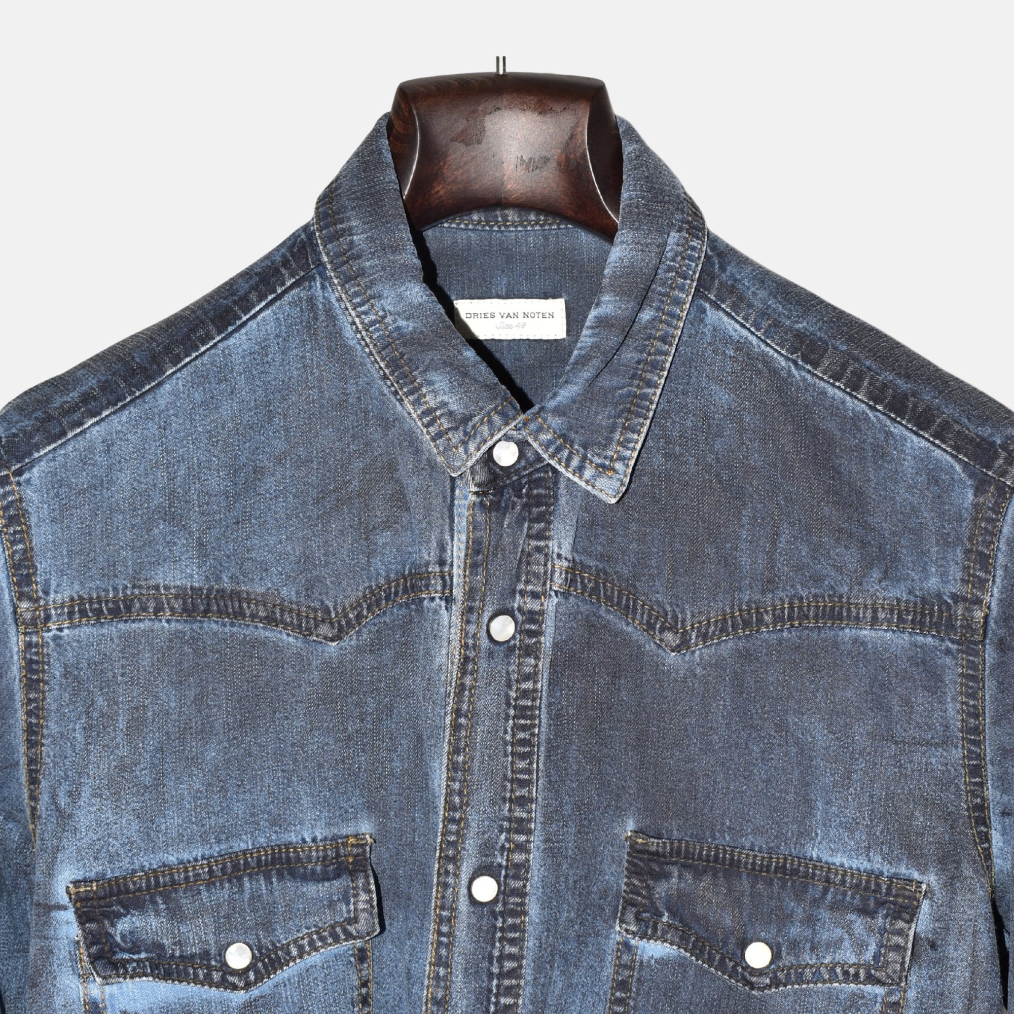 Blue Denim Shirt made of Cotton (EU 48)