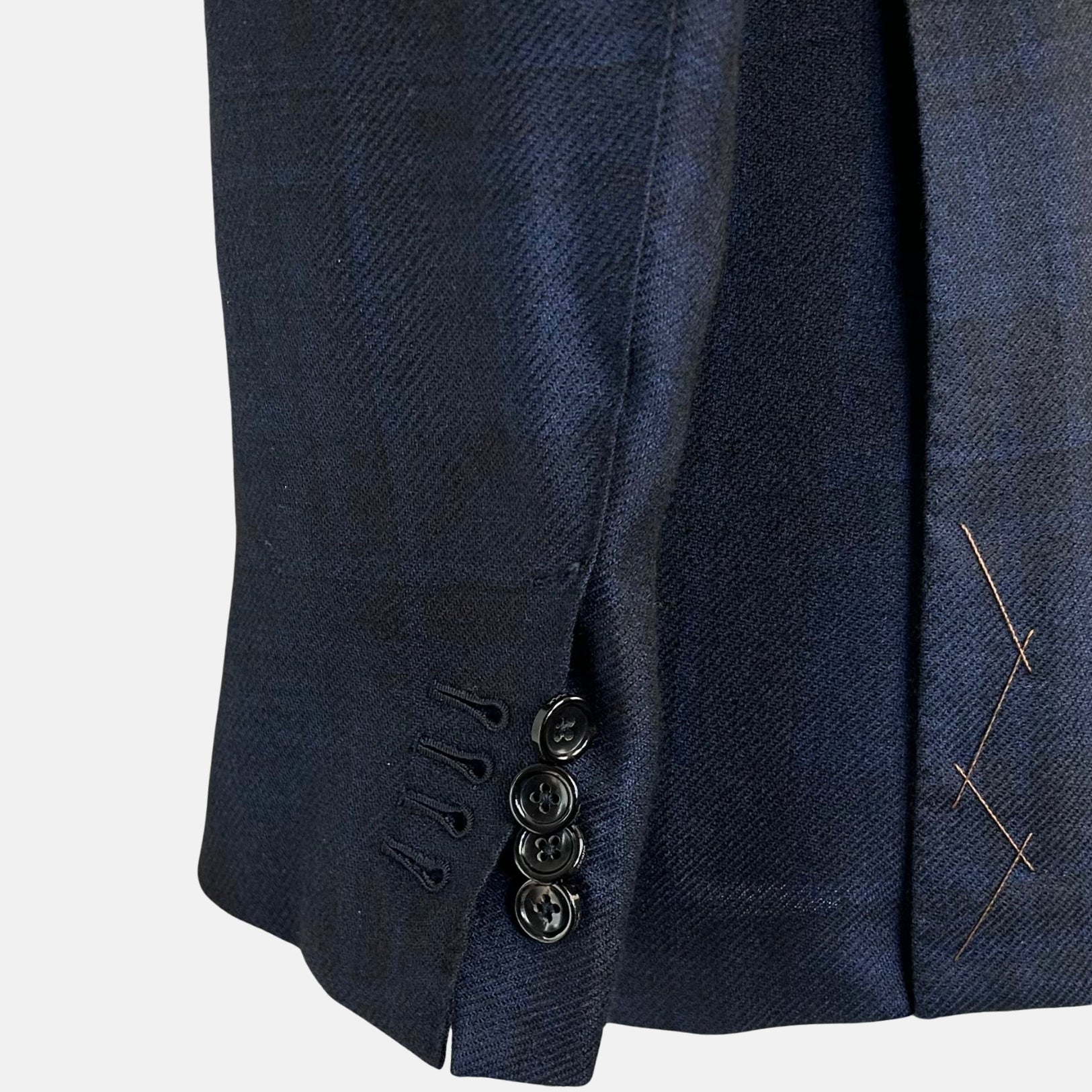 Navy Patterned Blazer made of Cashmere/Silk (EU 48)