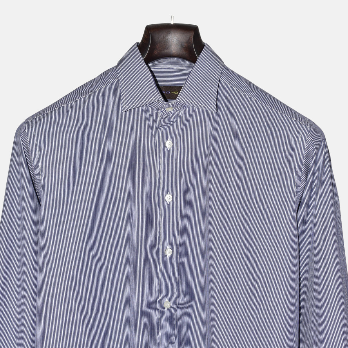 Blue-White Striped Shirt made of Cotton (EU 40)