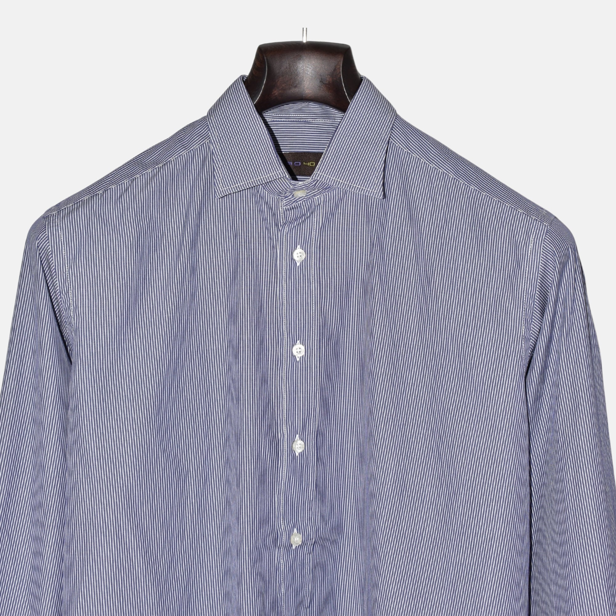 Blue-White Striped Shirt made of Cotton (EU 40)