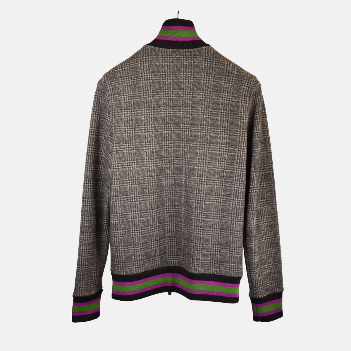 Multicoloured Hooded Jacket made of Wool (L)