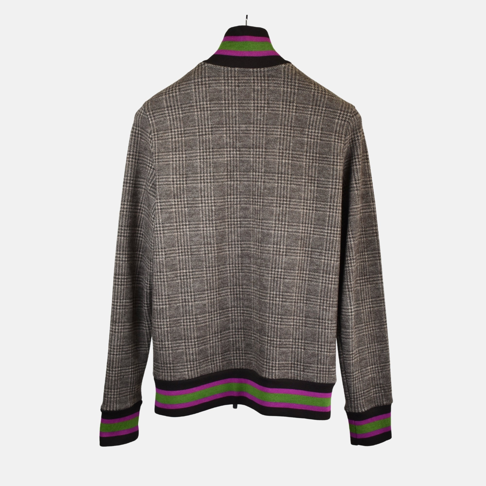 Multicoloured Hooded Jacket made of Wool (L)