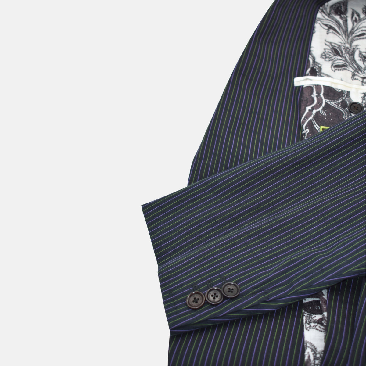 Multicoloured Striped Suit made of Cotton (EU 48)
