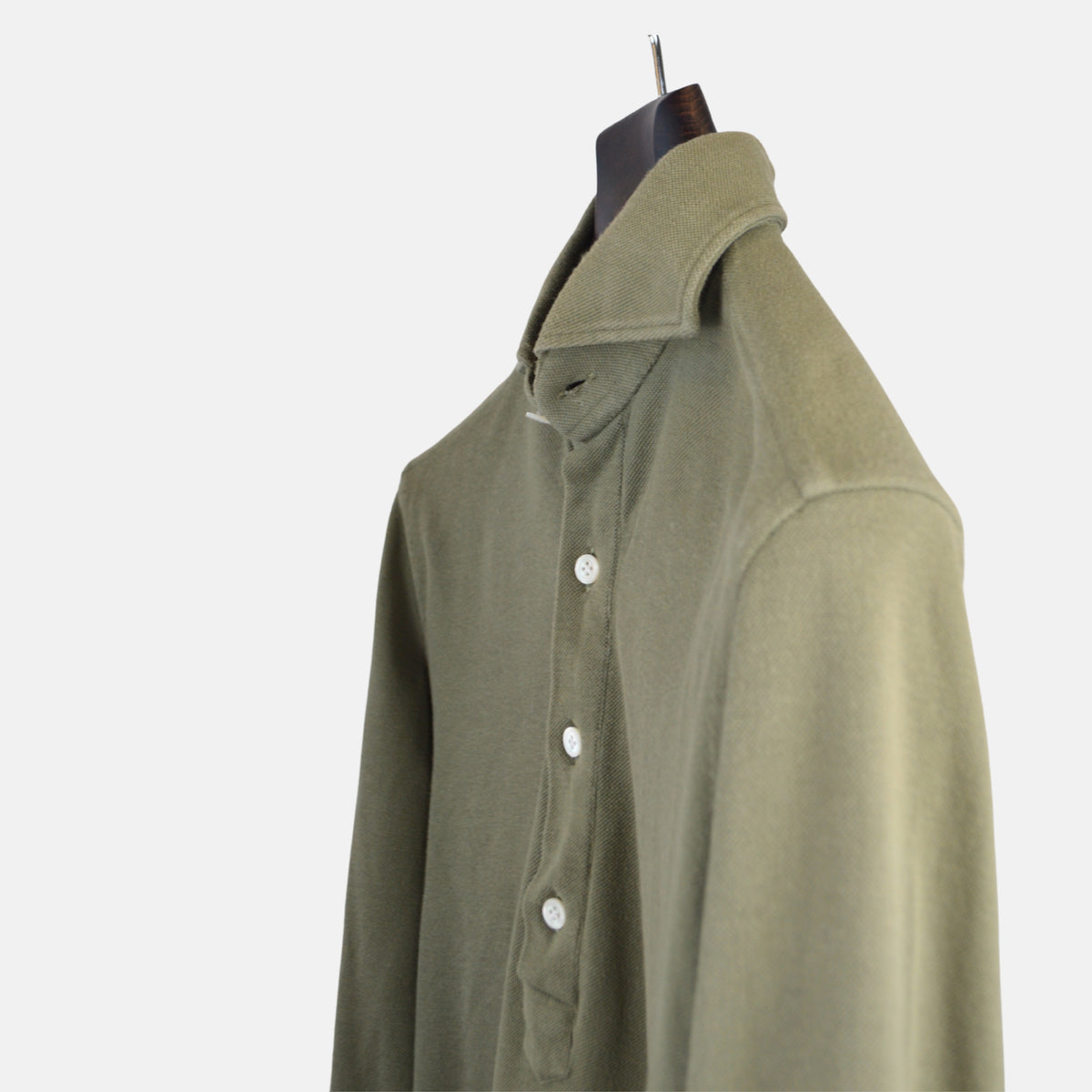 Khaki Longsleeve Polo made of Cotton (M)