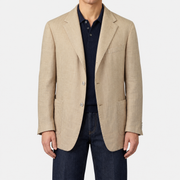 On-model | Beige Linen Blazer