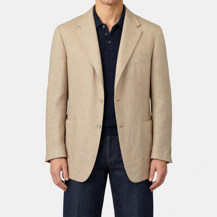 Beige Linen Blazer