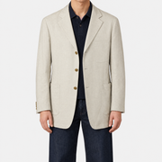 On-model | Offwhite Linen Blazer Cotton