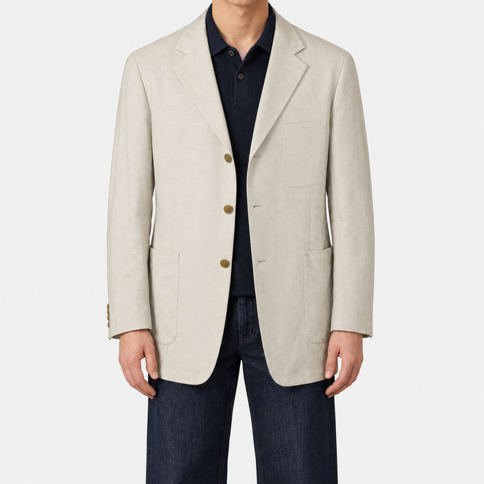 Offwhite Linen Blazer Cotton