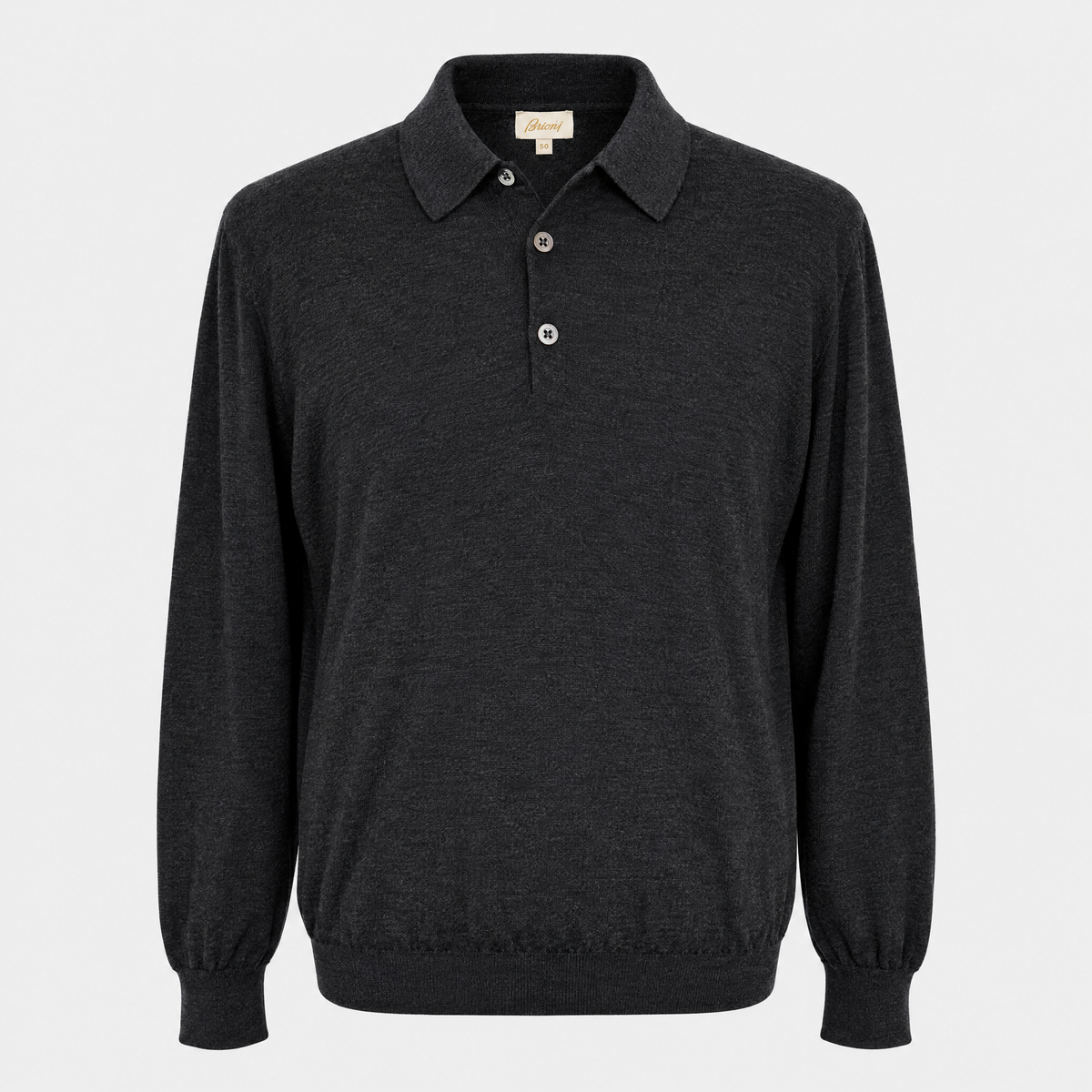 Anthracite Wool Polo Sweater