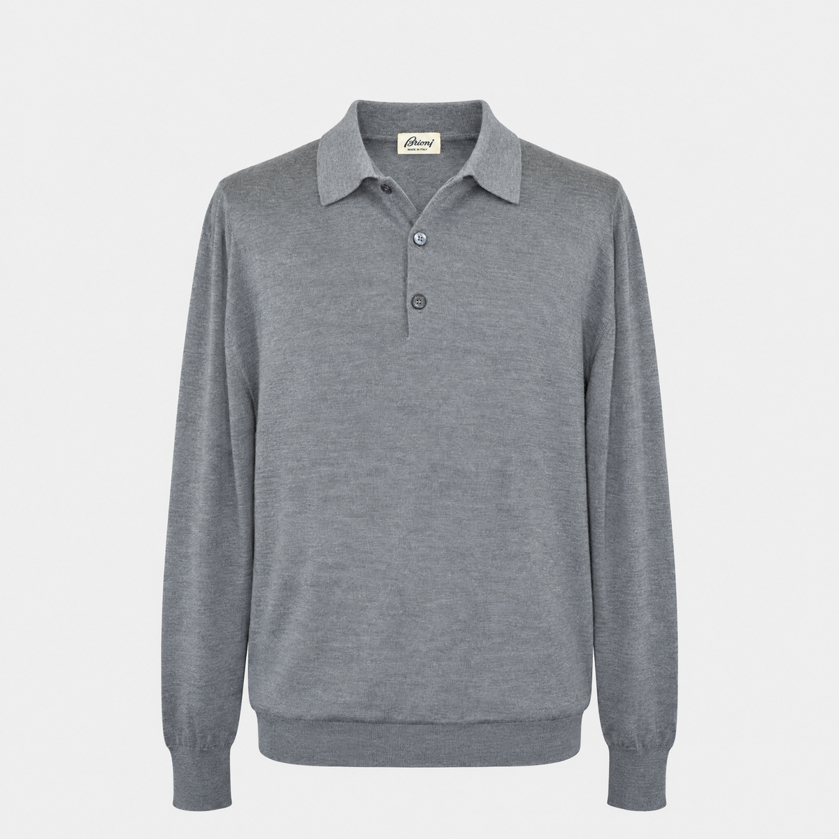 Grey Cashseta Longsleeve Polo (EU 60)