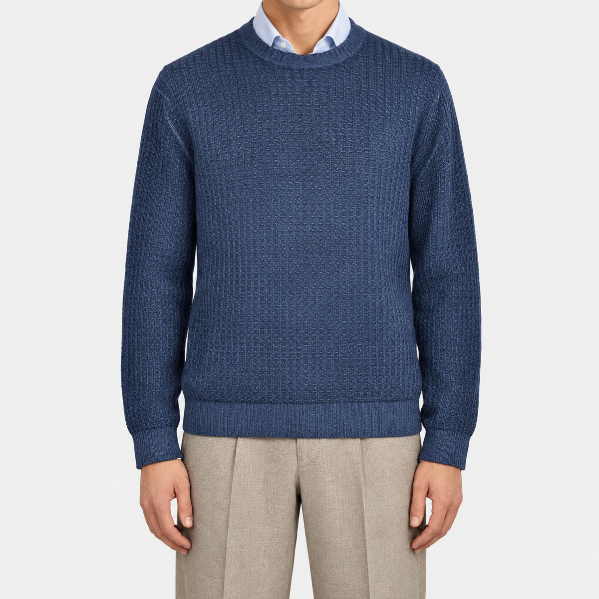 Blue Woven Cashmere Sweater (EU 58)