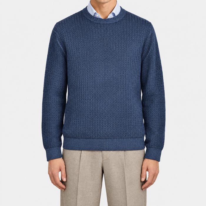 Blue Woven Cashmere Sweater (EU 58)