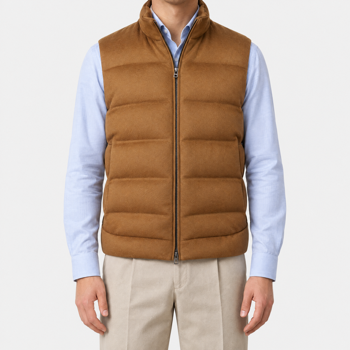 Camel Fillmore Cashmere Down Vest