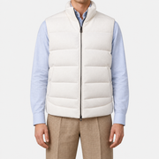 On-model | White Cashmere Down Gilet
