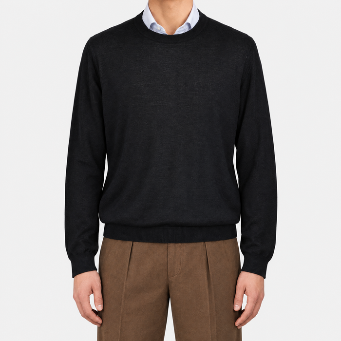Black Cashmere/Silk/Wool Sweater (EU 52)