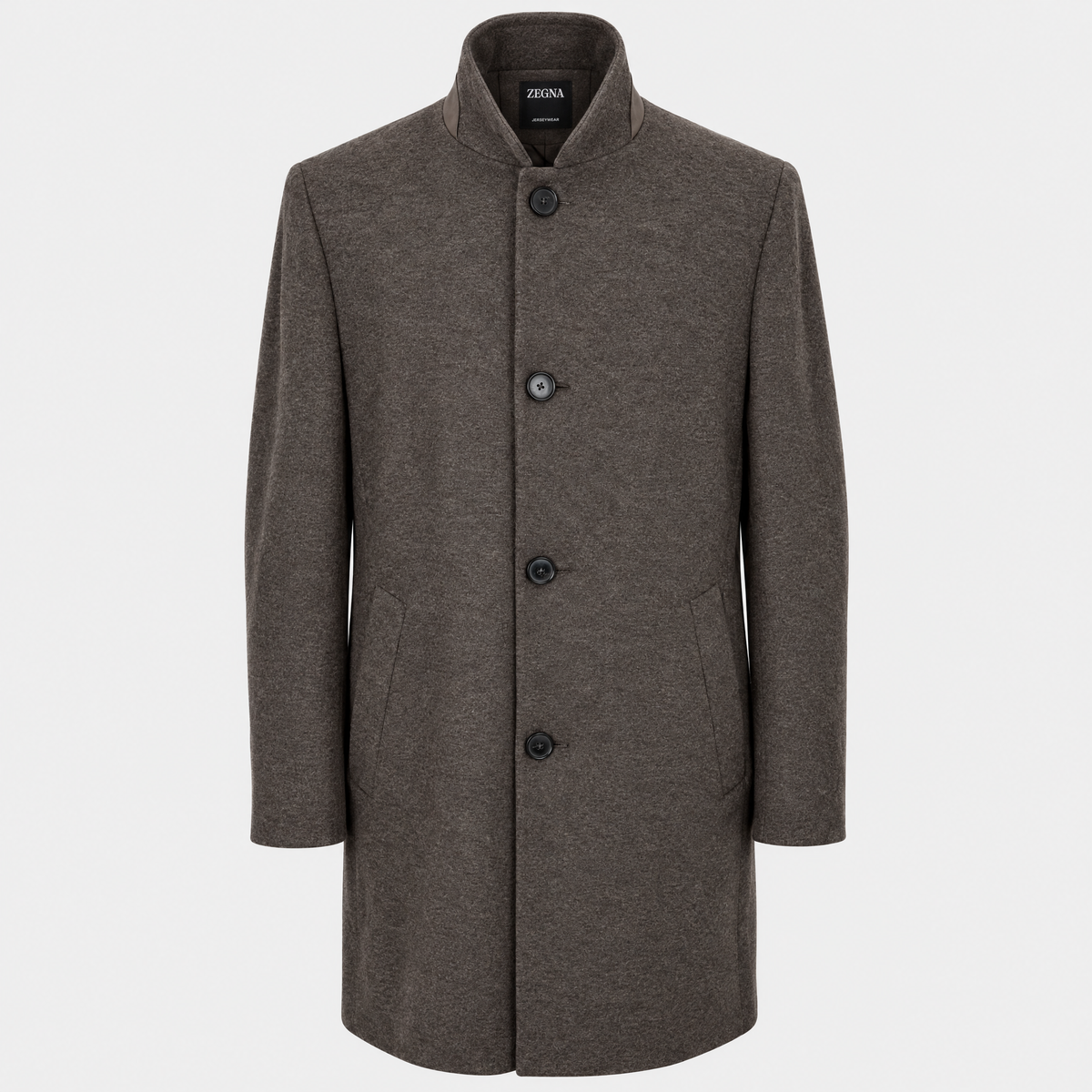 Taupe Cashmere Jersey Coat