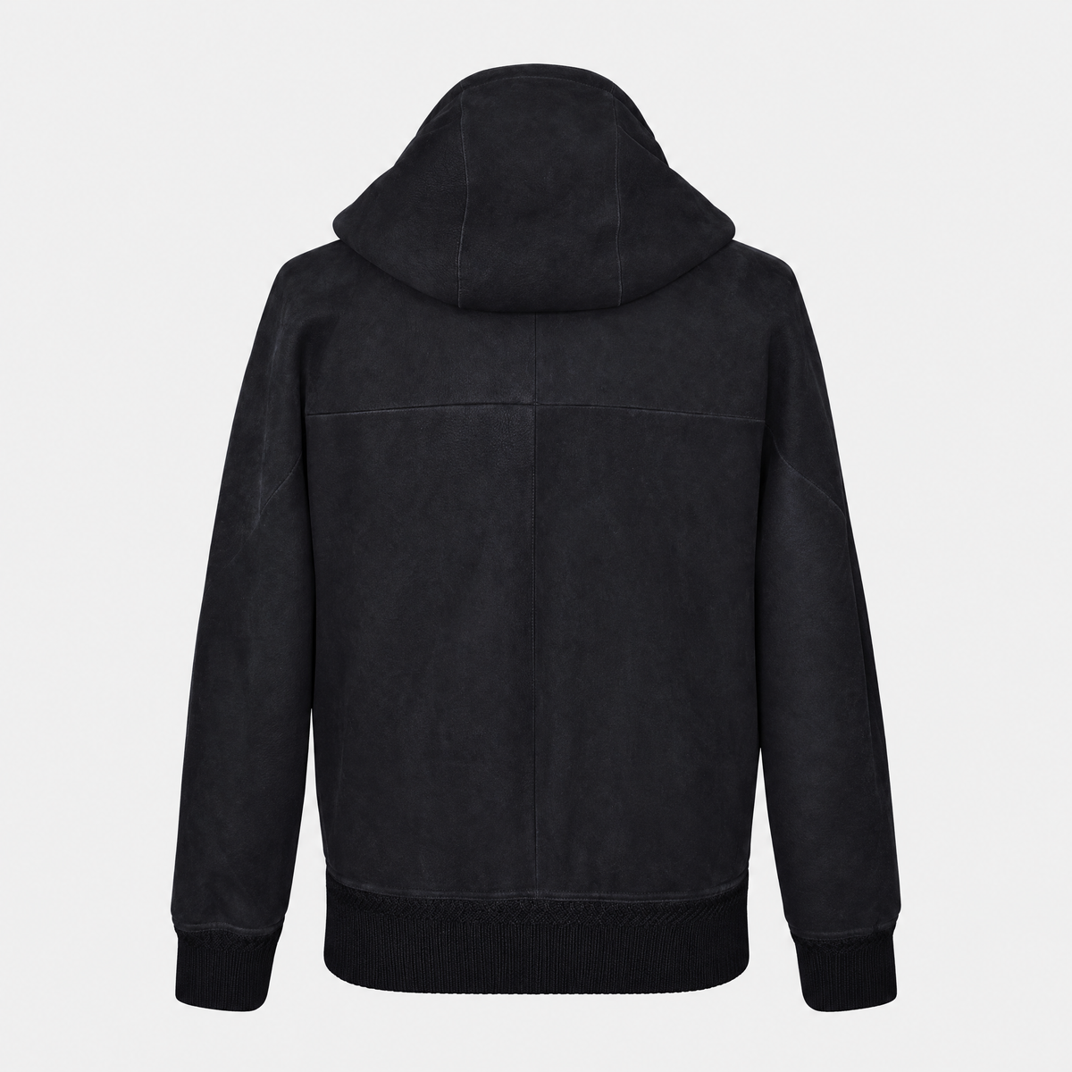 Black Hooded Shearling Jacket