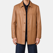 Beige Leather Coat (EU 54)