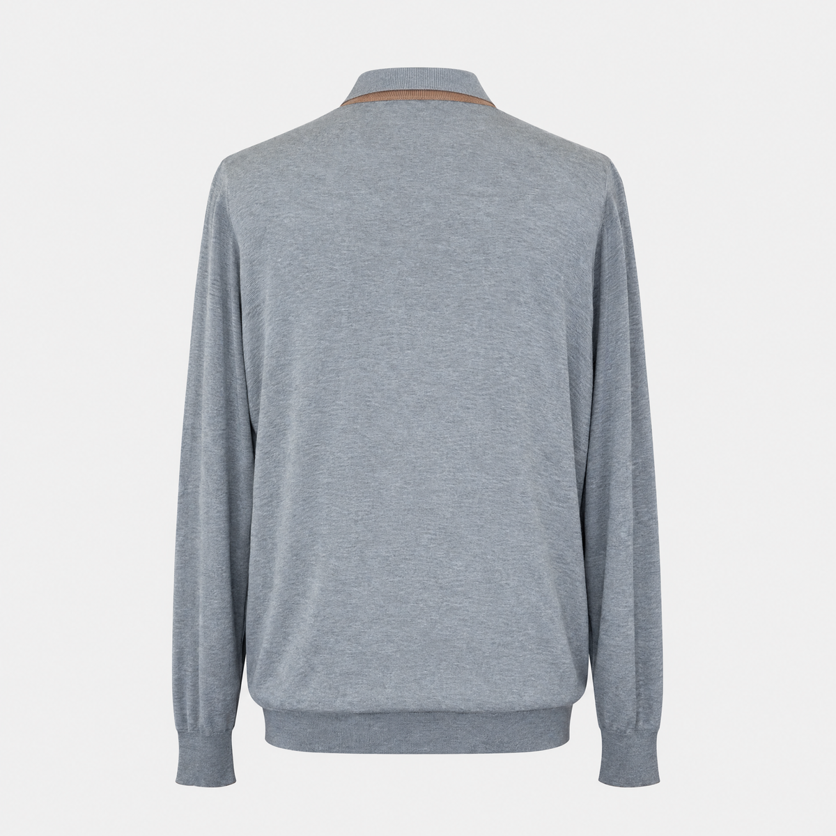 Grey Longsleeve Polo Cotton