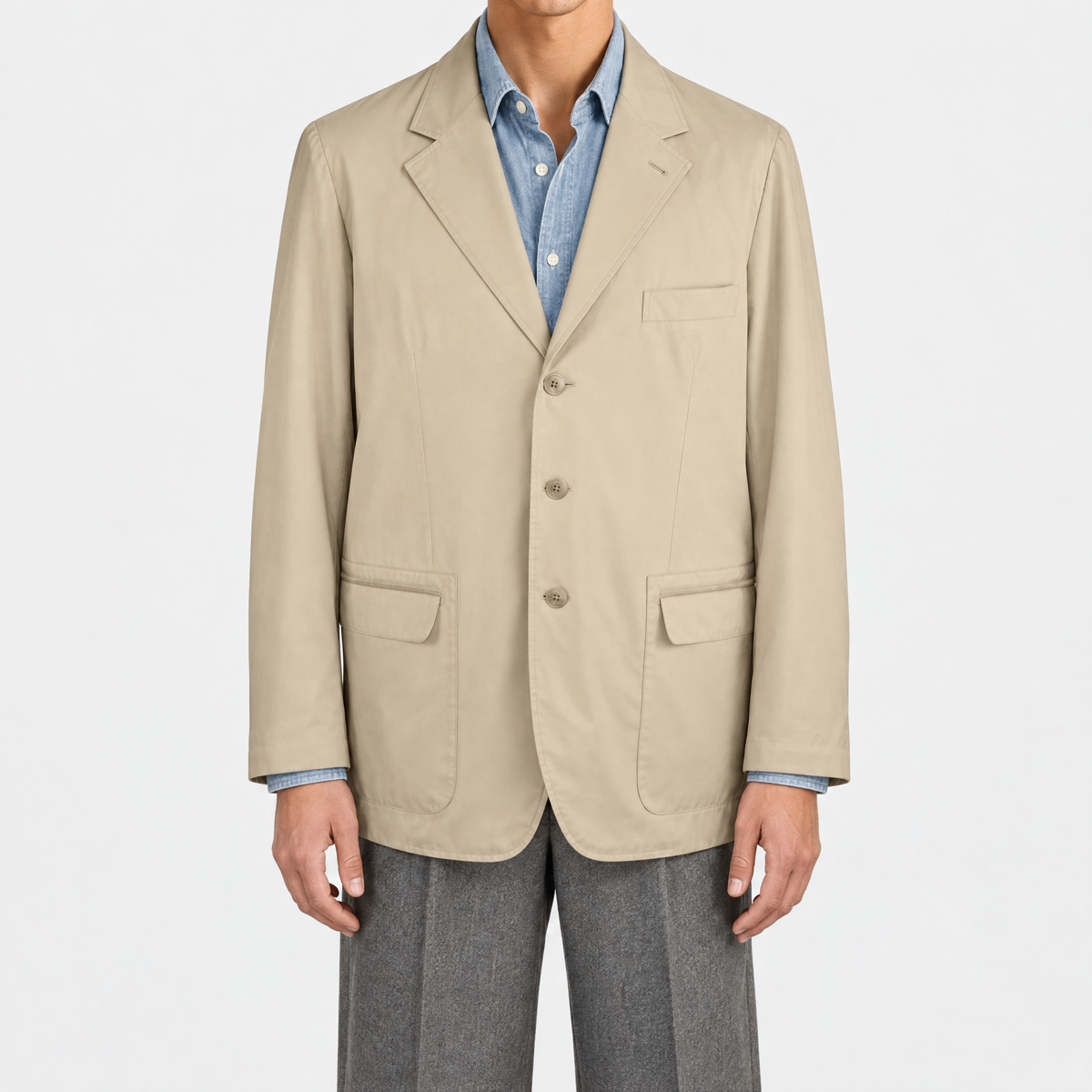 On-model | Beige Blazer Polyester Voyager