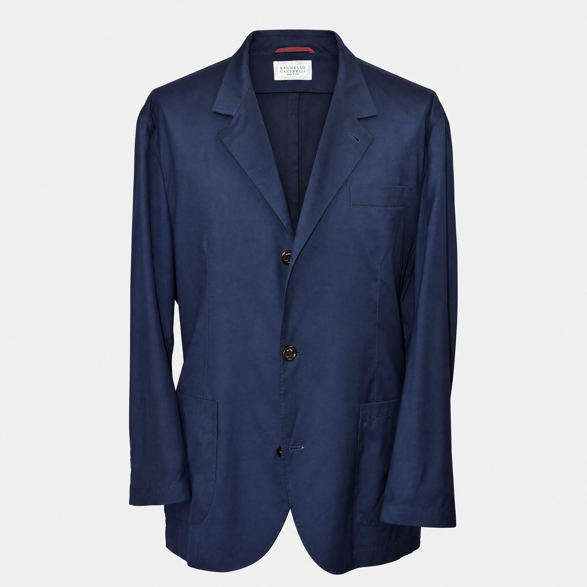 Navy Wool Silk Blazer