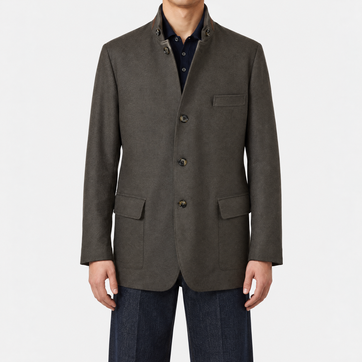 On-model | Green Cashmere Storm System
