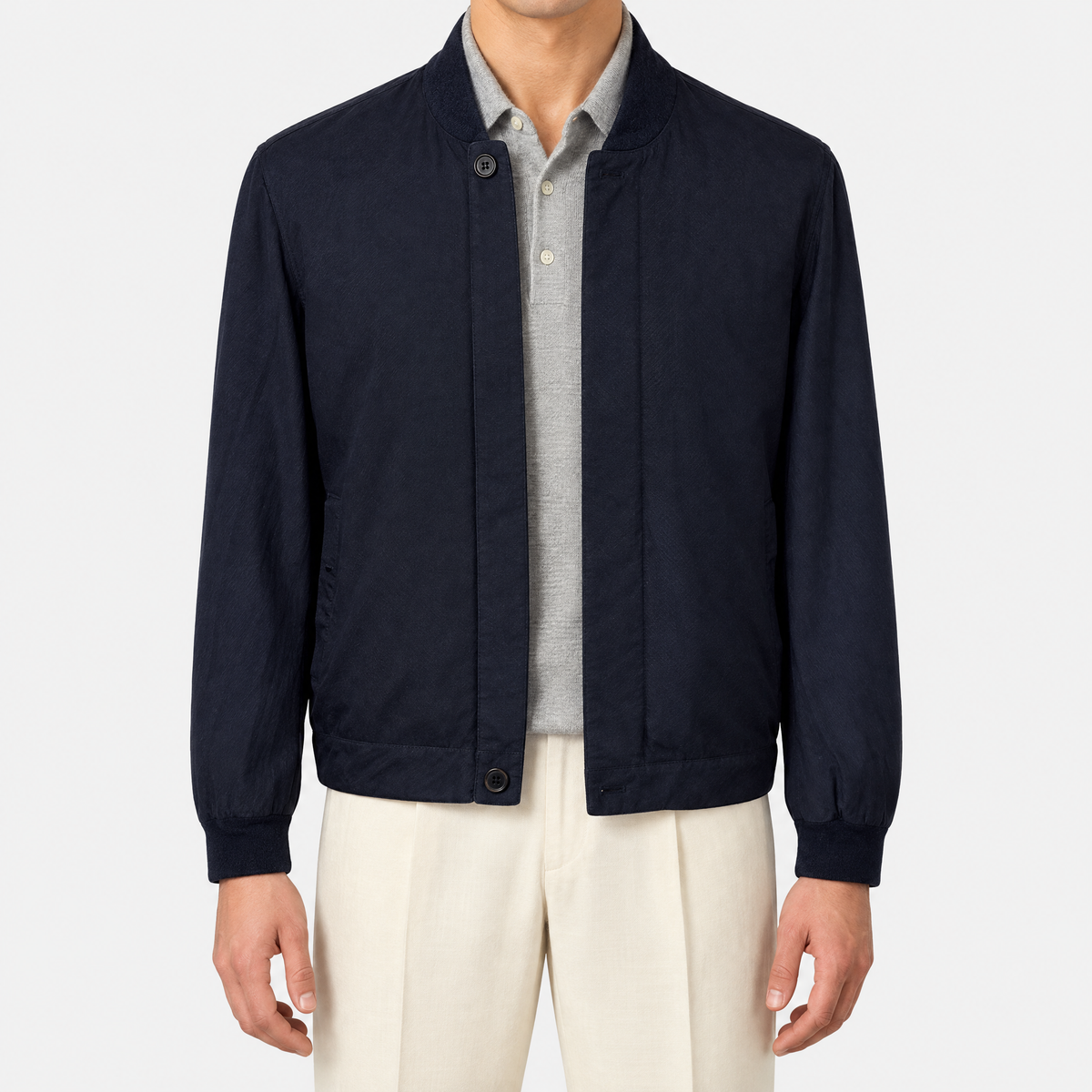 2026-10-27_Zegna_Cashmere Silk Bomber Navy_On-model