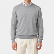 On-model | Grey Crewneck Cashmere/Silk