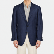 Navy Blue Silk/Linen Blazer