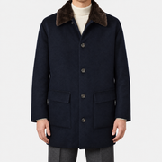 2026-10-30_Loro Piana_Navy Cashmere Coat with Nutria Fur Lining_On-model
