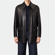 On-model | Dark Brown Leather Jacket